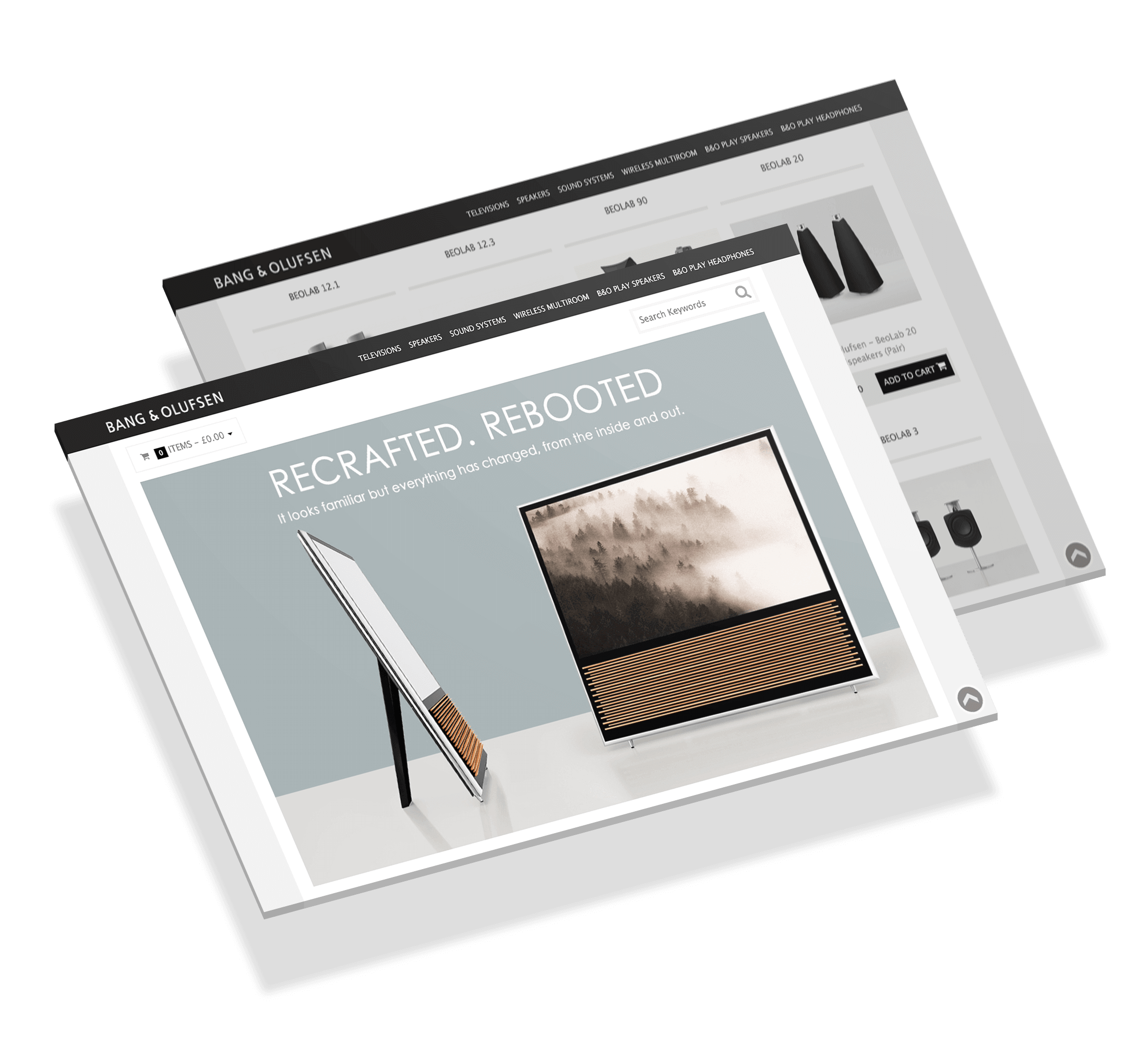 Bang & Olufsen - web design