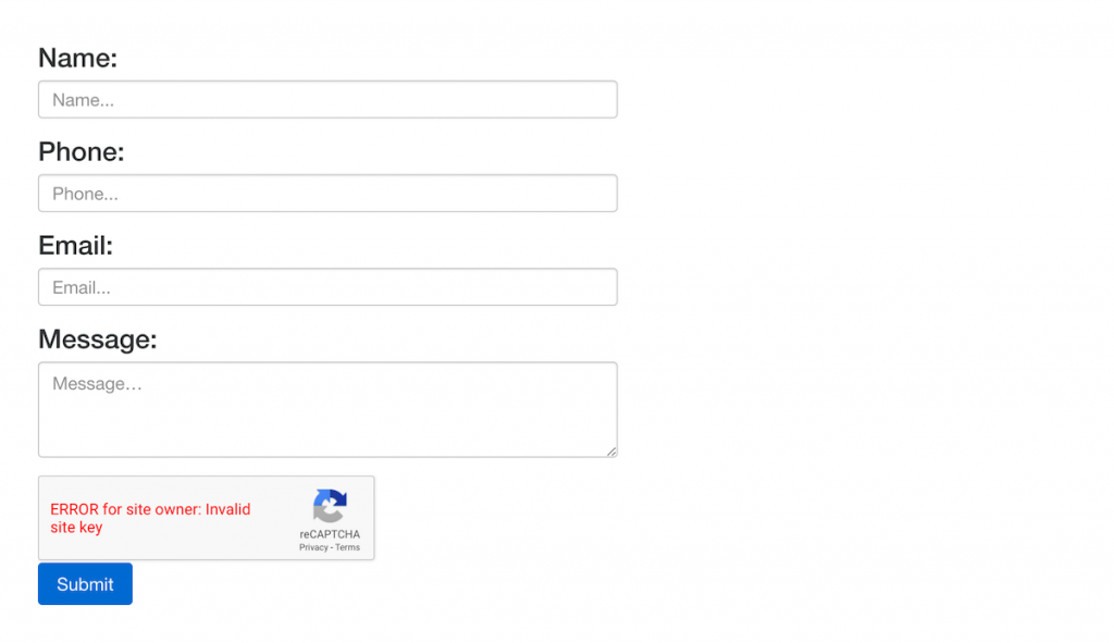 aws serverless HTML contact form
